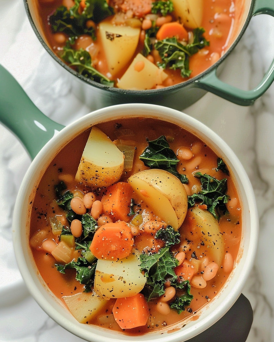 Smoky and Spicy White Bean Stew with Potatoes & Kale