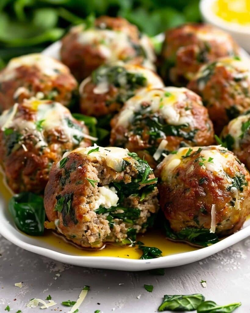 Mozzarella-Stuffed Meatballs