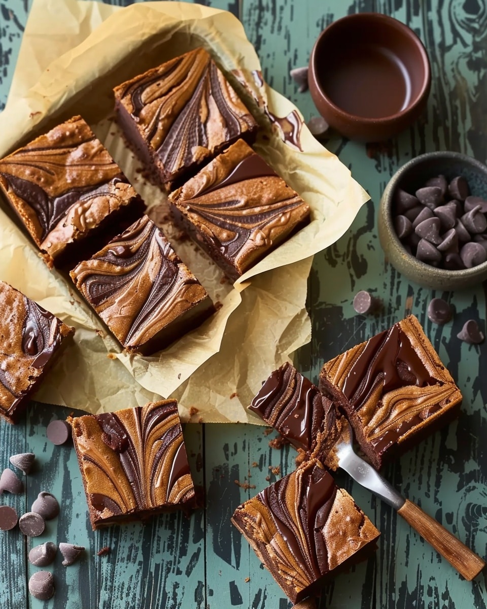 Tahini-Swirled Chocolate Chickpea Bars