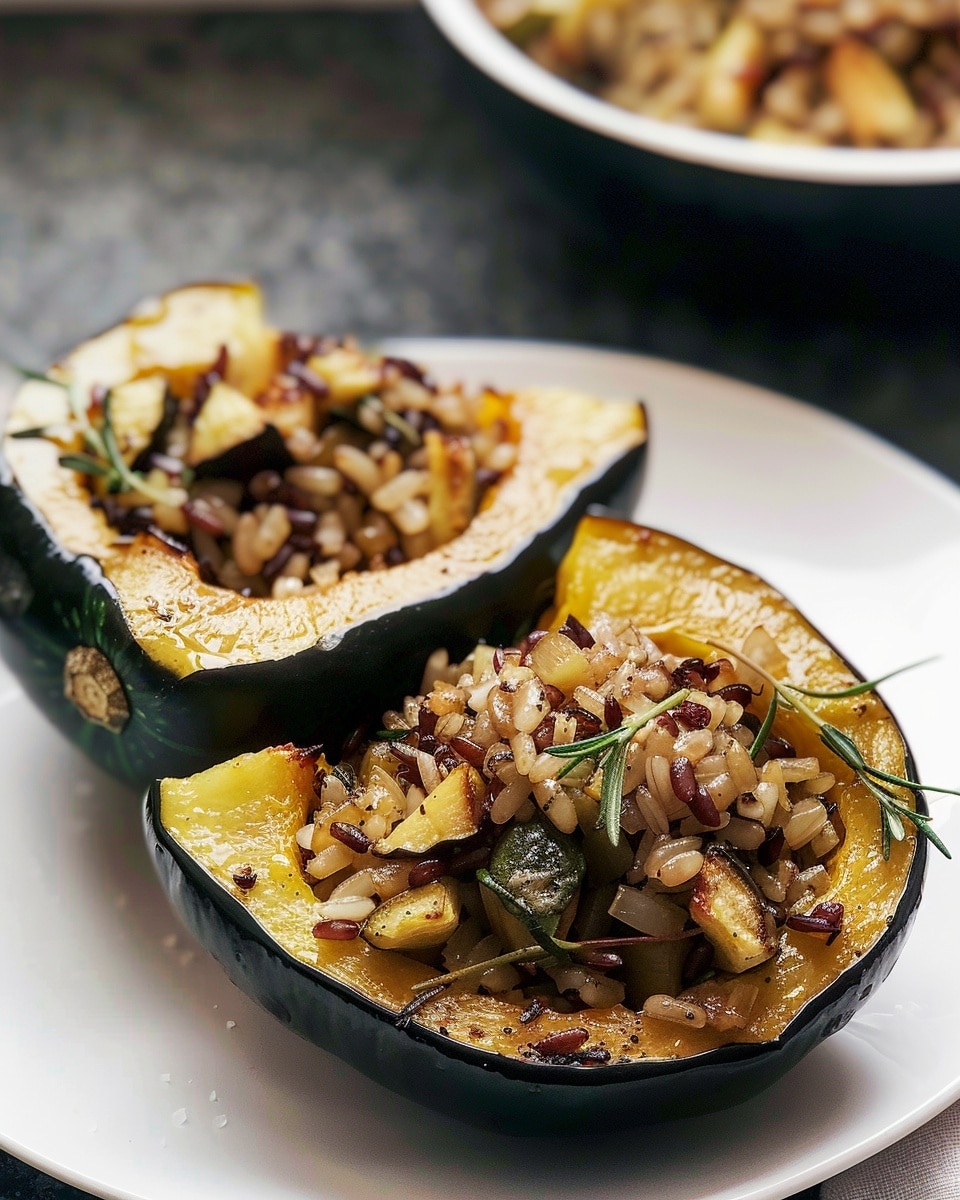 Wild Rice Stuffed Acorn Squash