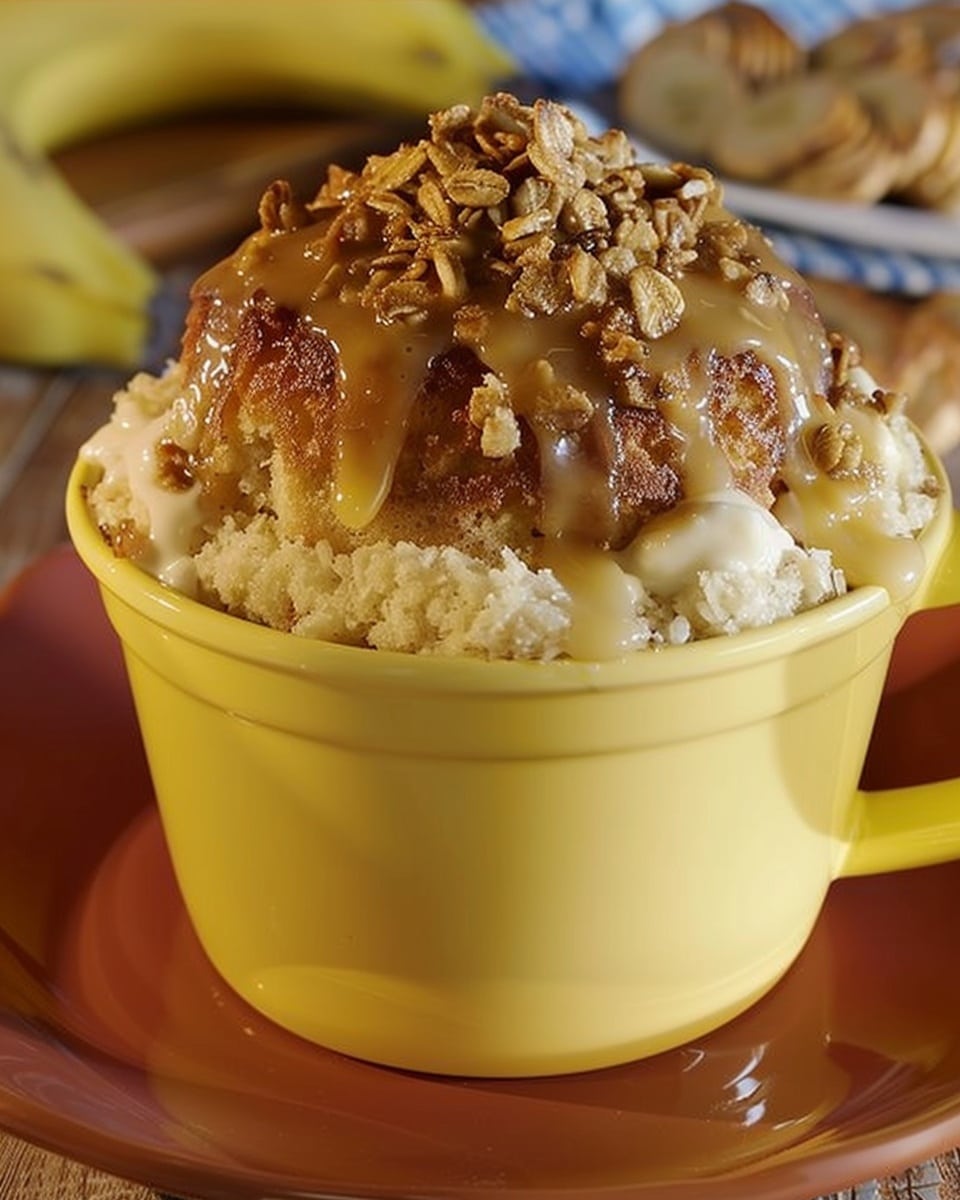 1-Minute Banana Yogurt Oat Mug Cake