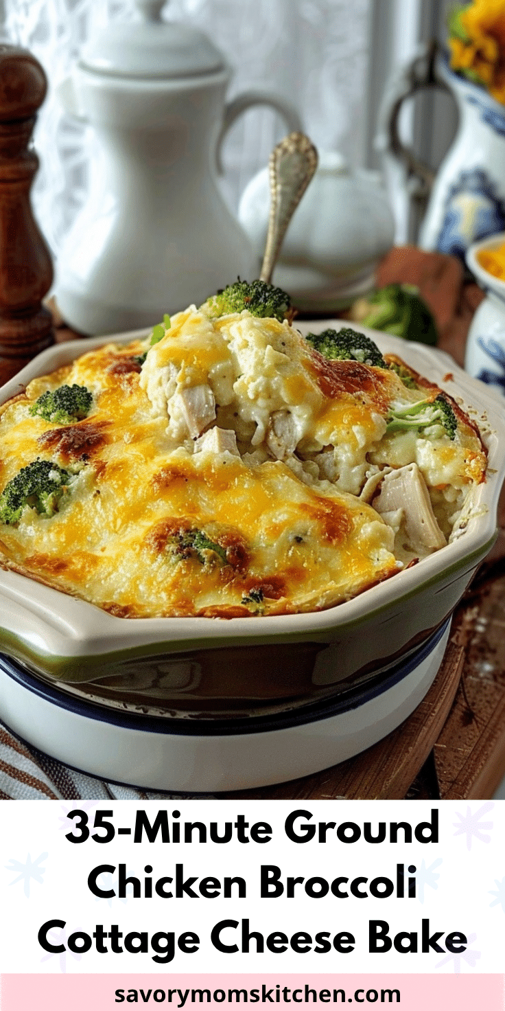 Ground Chicken Broccoli Cottage Cheese Bake | Savory Mom Kitchen