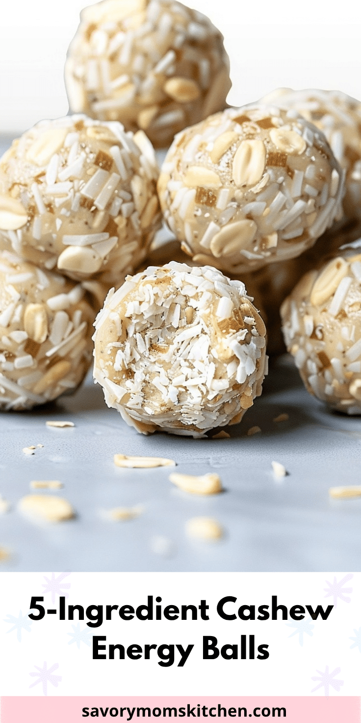 5-Ingredient Cashew Energy Balls | Savory Mom Kitchen