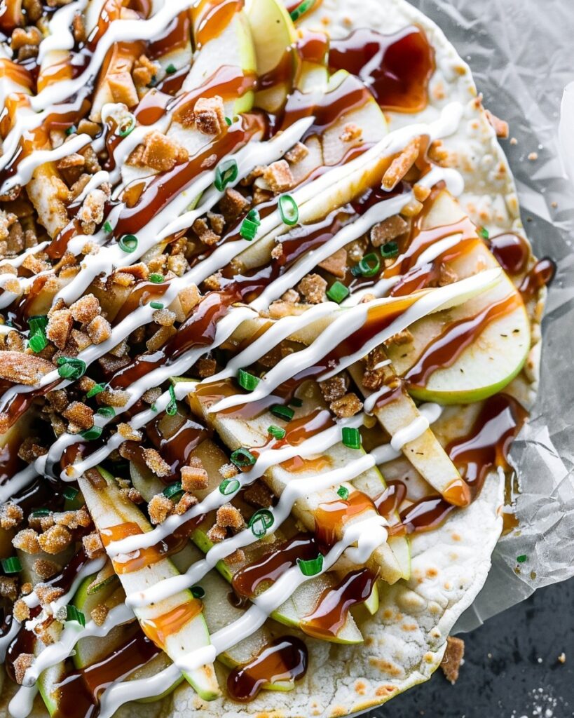 Apple Nachos with Homemade Toffee Drizzle