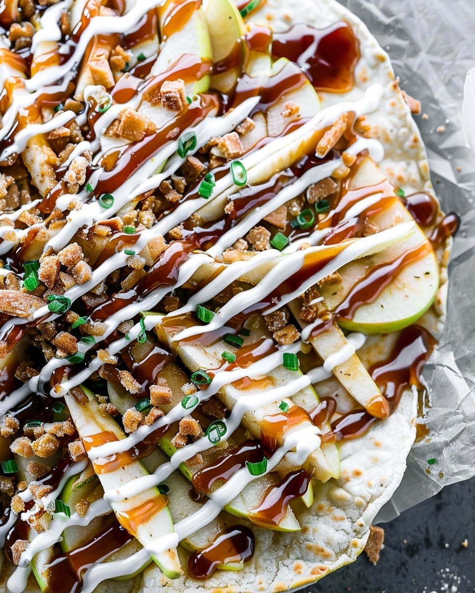Apple Nachos with Homemade Toffee Drizzle