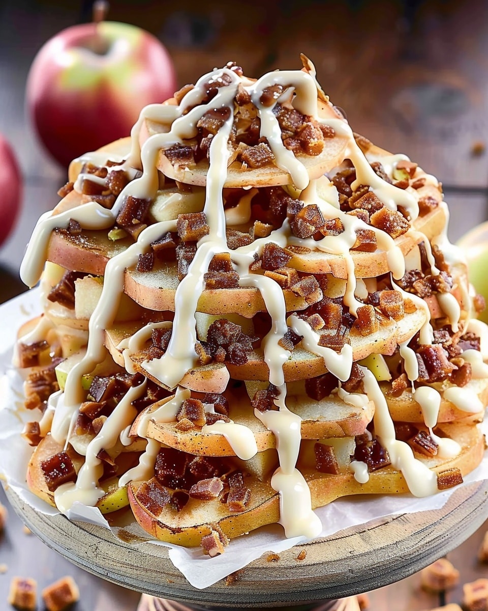 Apple Nachos with Homemade Toffee Drizzle