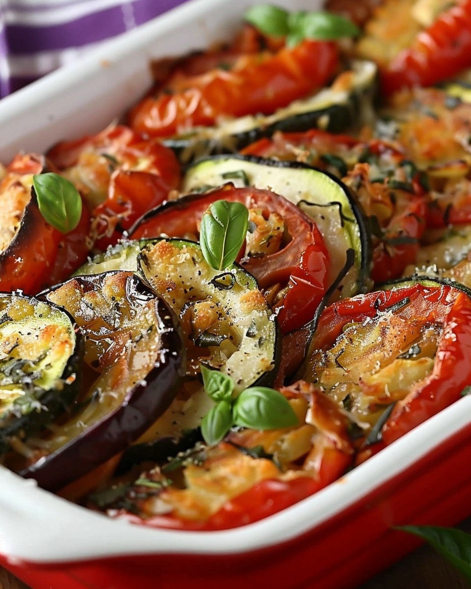 Baked Ratatouille with Tomatoes, Zucchini, and Eggplant