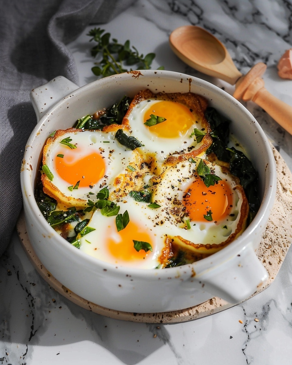 Baked Eggs with Spinach