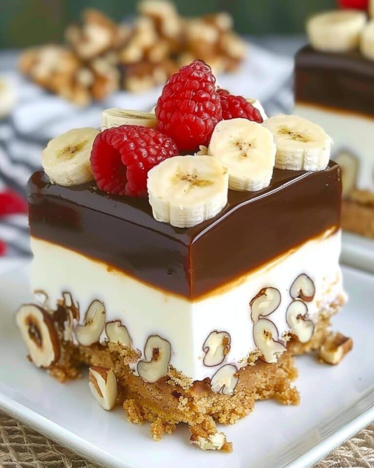 Banana Walnut Caramel Cold Cake (No-Bake)