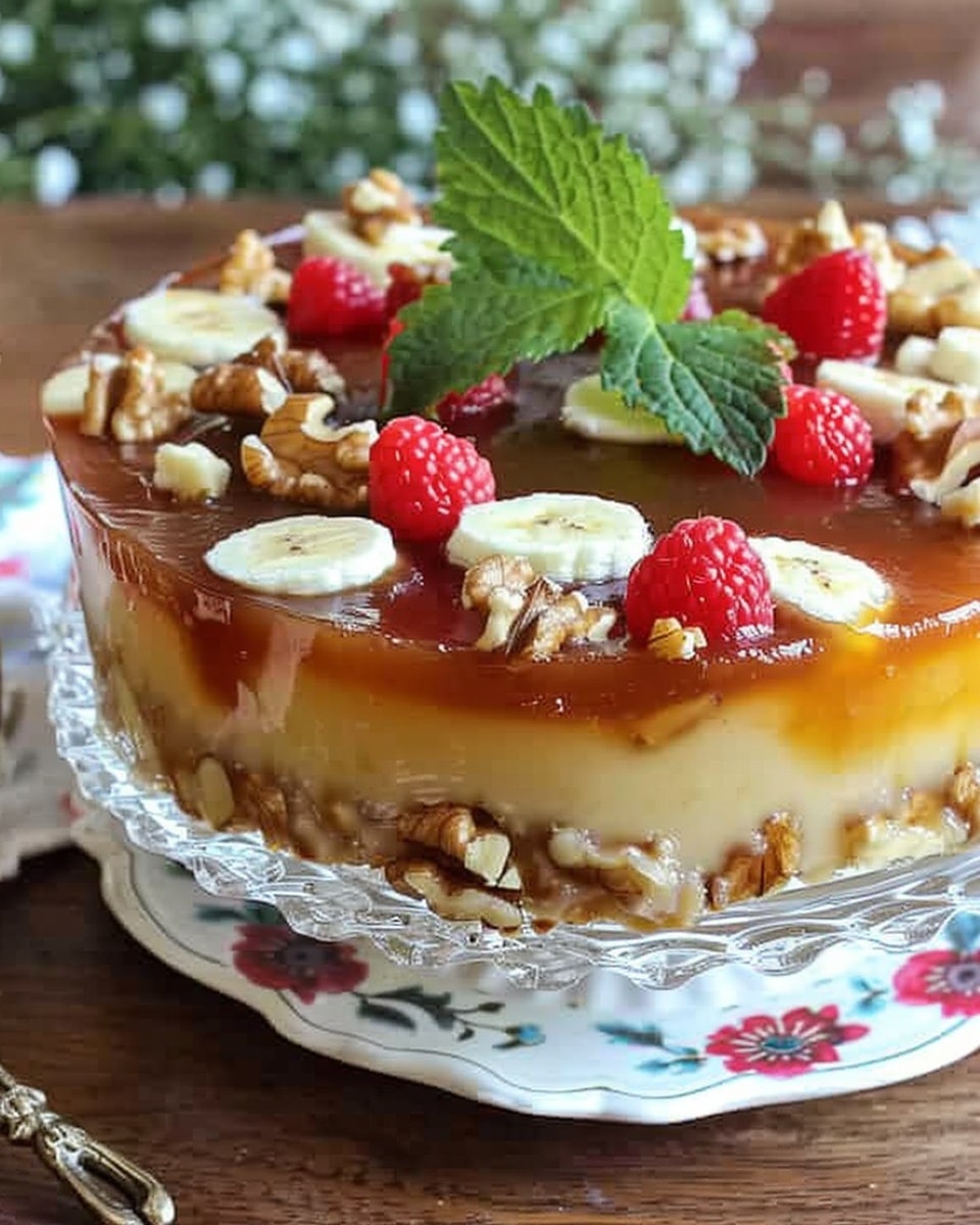 Banana Walnut Caramel Cold Cake (No-Bake)