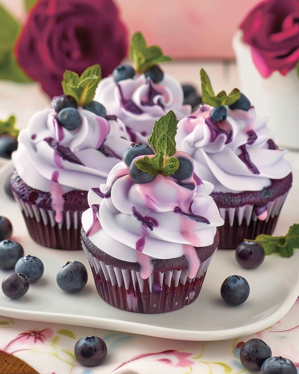 Blueberry Cheesecake Ice Cream Cupcakes