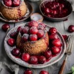 Brown Butter Hazelnut Financiers with Warm Cherry Compote