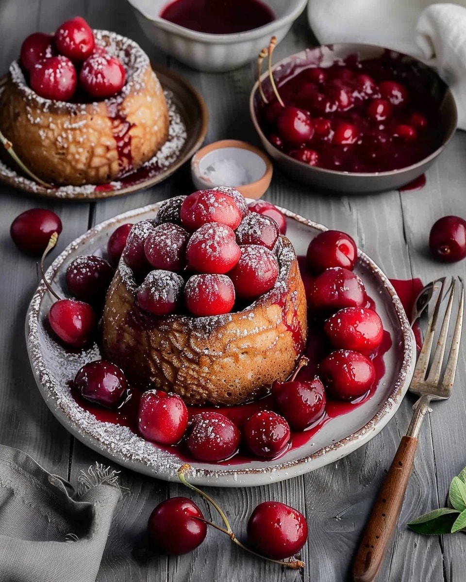 Brown Butter Hazelnut Financiers with Warm Cherry Compote