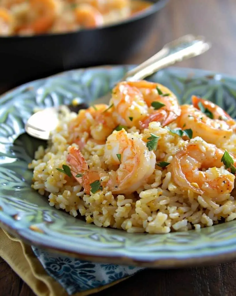 Buttery Garlic Shrimp Over Rice