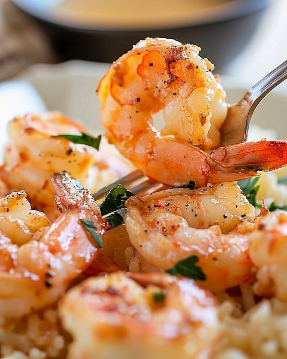 Buttery Garlic Shrimp Over Rice