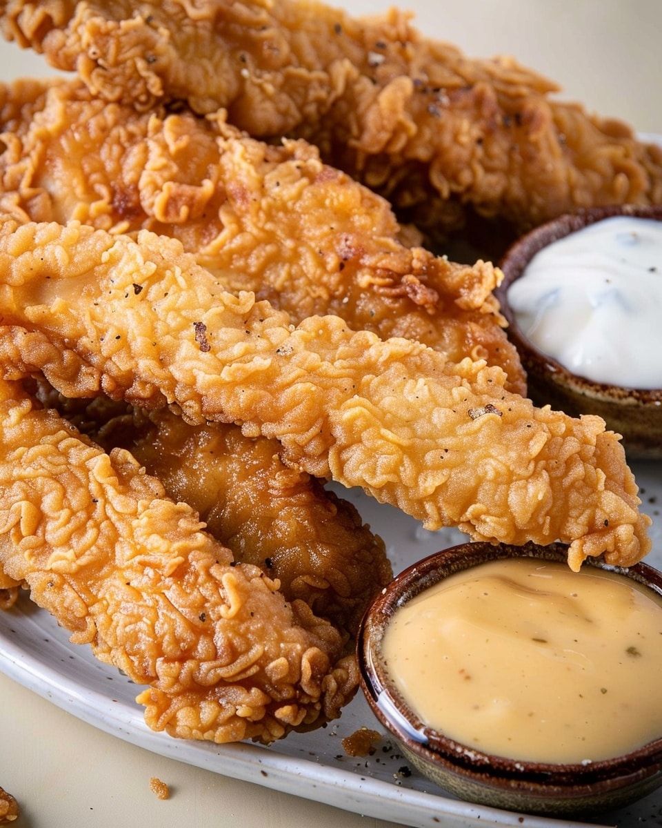 Crispy Chicken Strips with 4 Flavorful Dipping Sauces