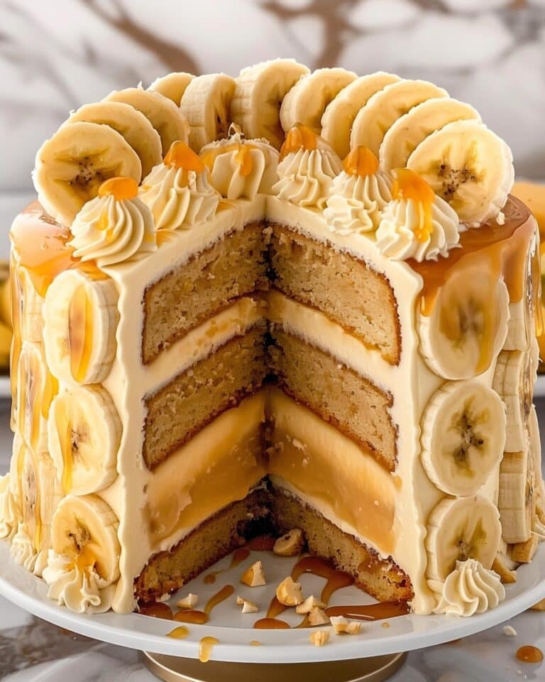Caramel Banana Mousse Cake