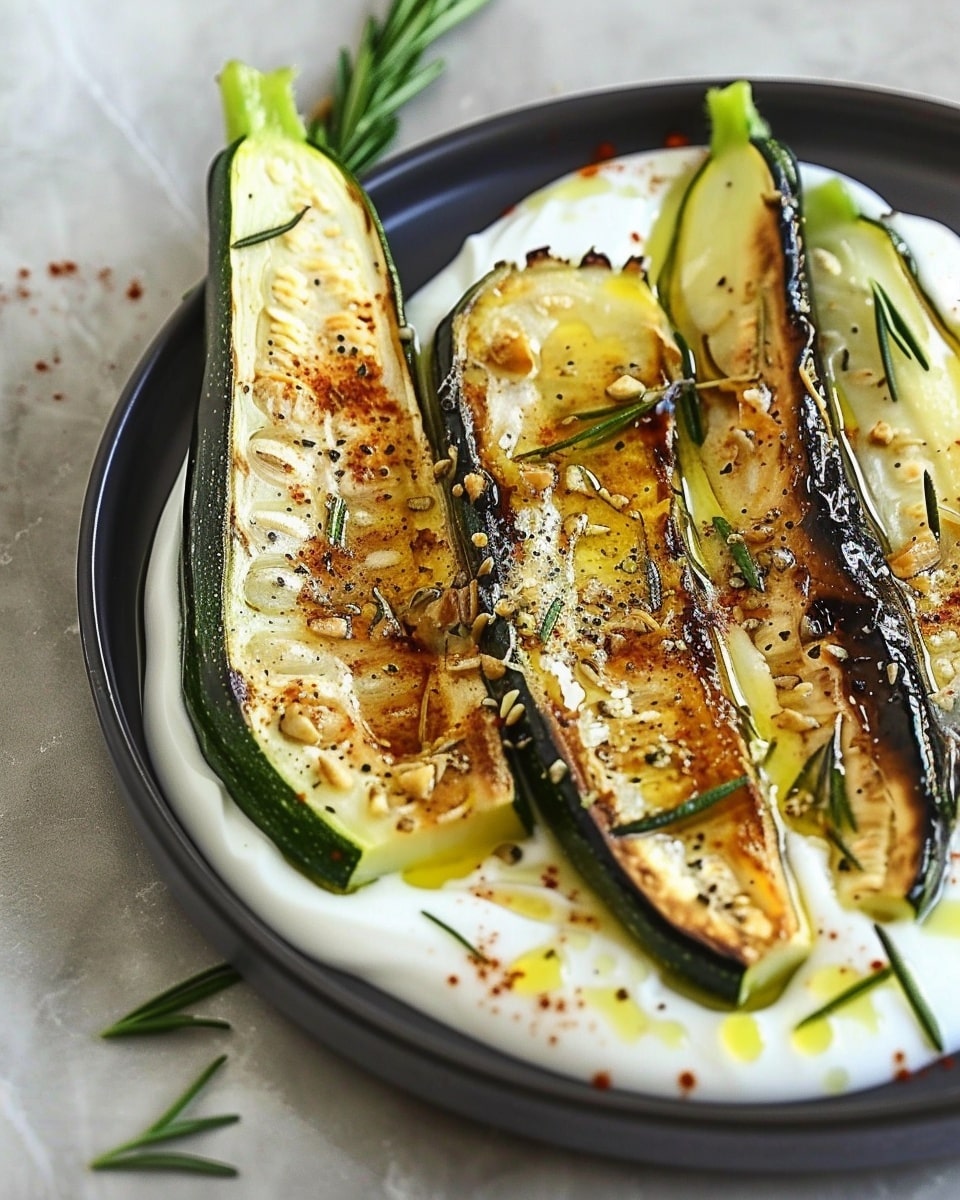 Charred Zucchini with Garlic Yogurt