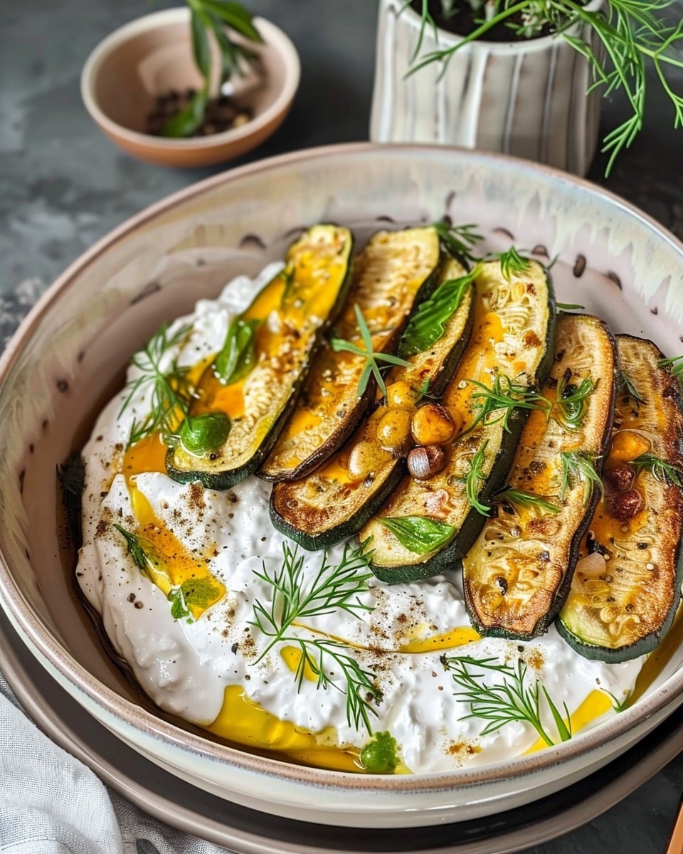 Charred Zucchini with Garlic Yogurt