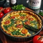 Cheesy Potato & Spinach Quiche (No Crust)