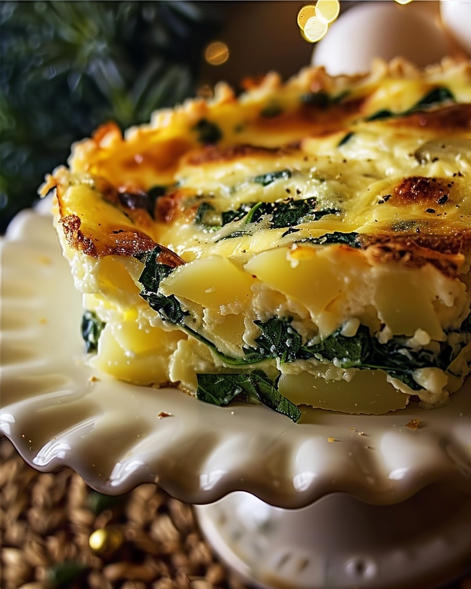 Cheesy Potato & Spinach Quiche (No Crust)