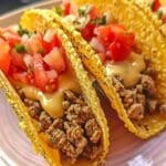 Cheesy Rotel Beef Tacos