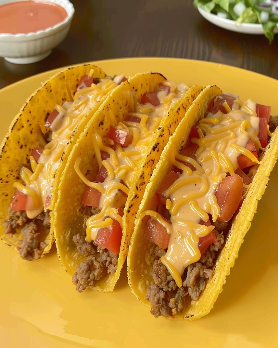 Cheesy Rotel Beef Tacos