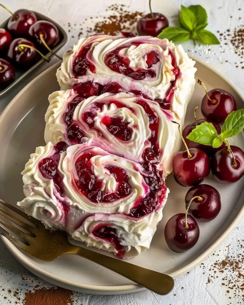 Cherry Vanilla Cheesecake Rolls