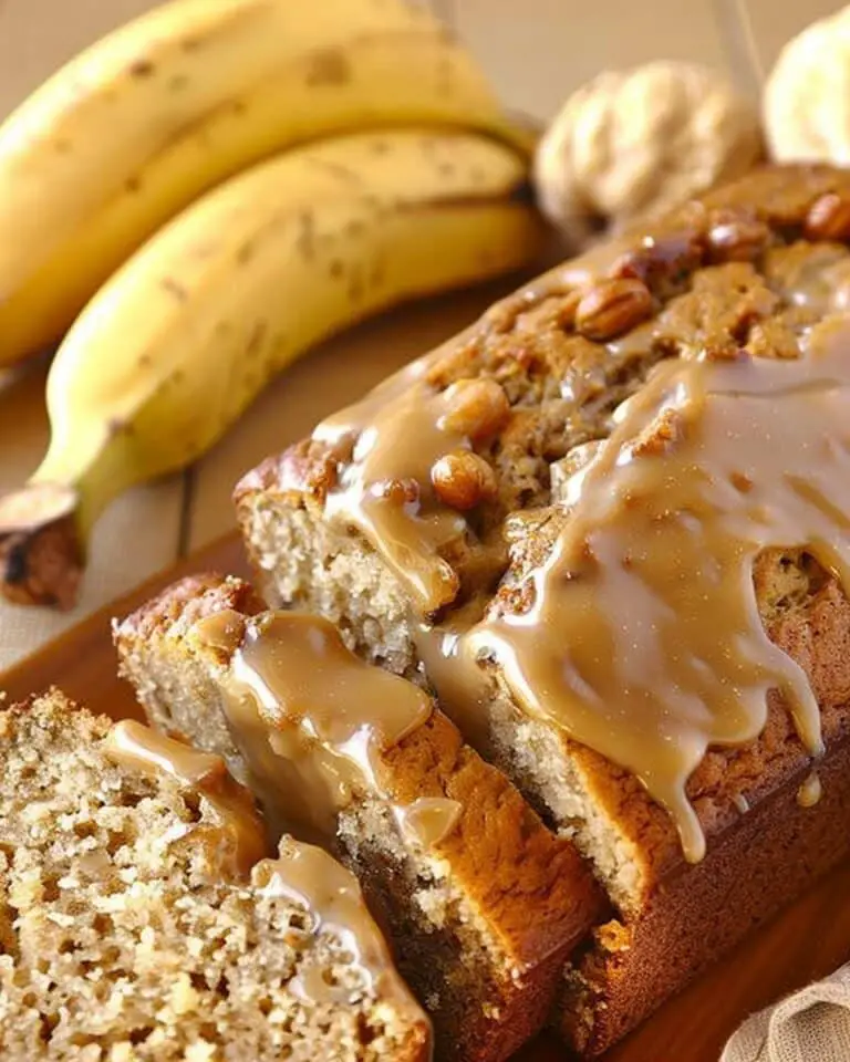 Classic Banana Bread with Caramel Walnut Glaze