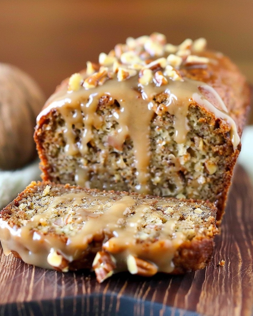 Classic Banana Bread with Caramel Walnut Glaze