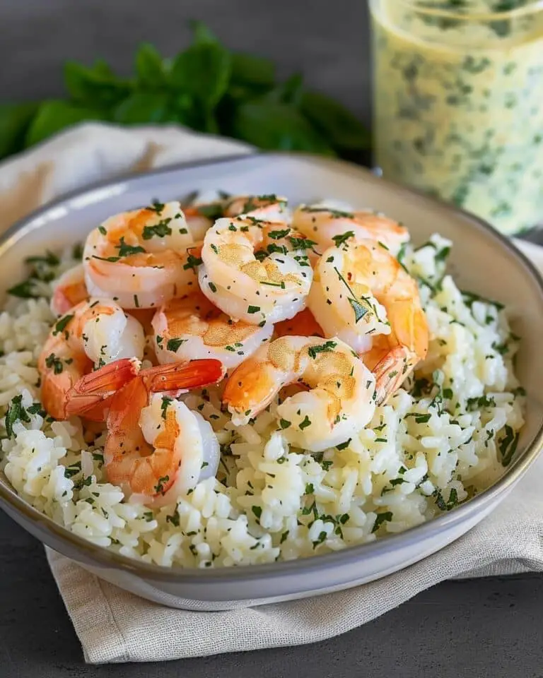 Creamy Garlic Butter Shrimp with Herbed Rice