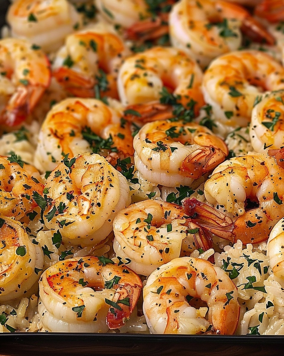 Creamy Garlic Butter Shrimp with Herbed Rice