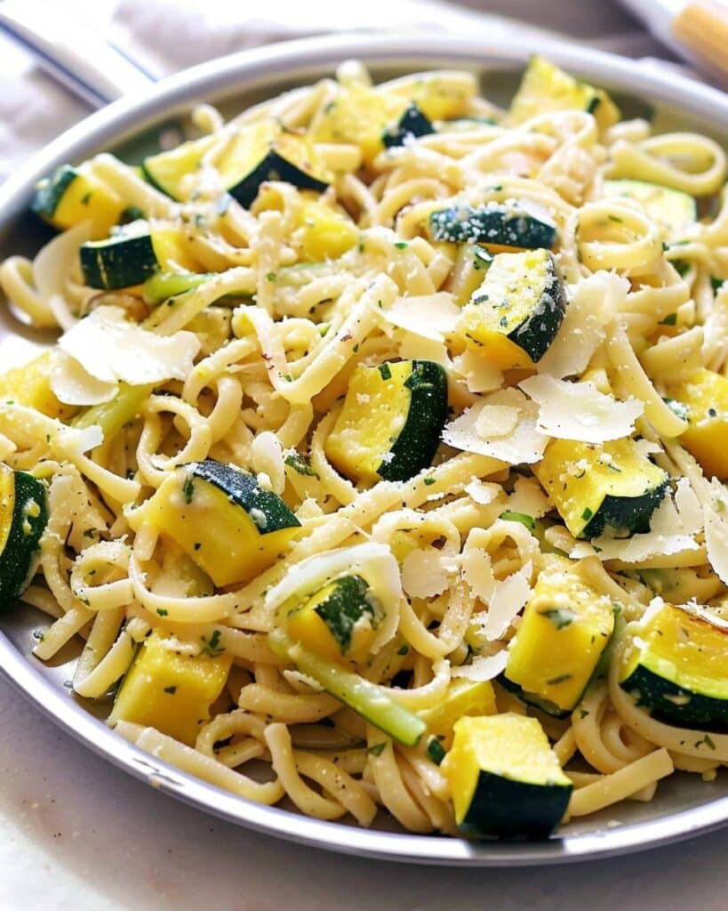 Creamy Garlicky Summer Squash Pasta