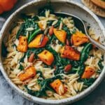Creamy Orzo with Roasted Butternut Squash and Spinach