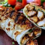 Crispy Baked Hot Honey Feta Chicken Wrap with Garlic Sauce Drizzle