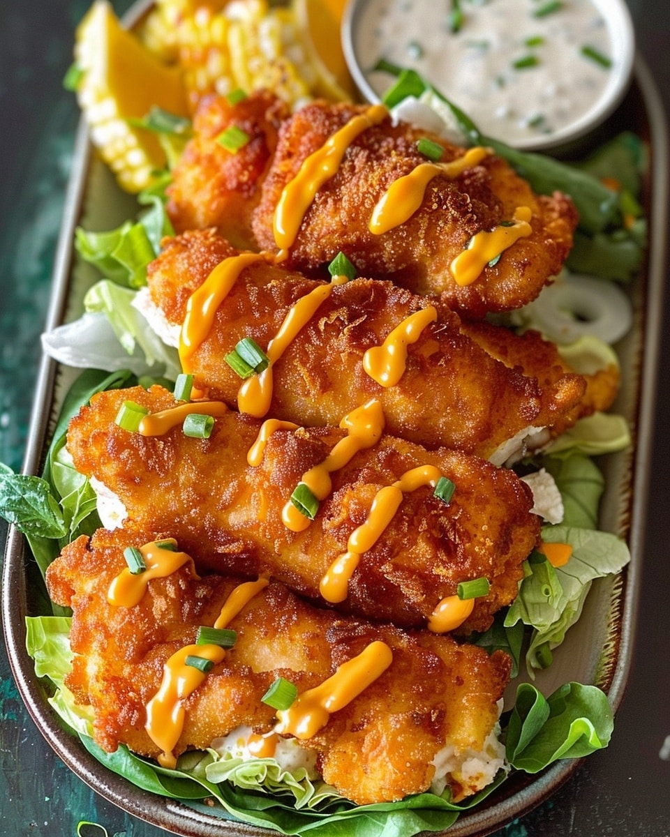 Crispy Baked Hot Honey Feta Chicken Wrap with Garlic Sauce Drizzle