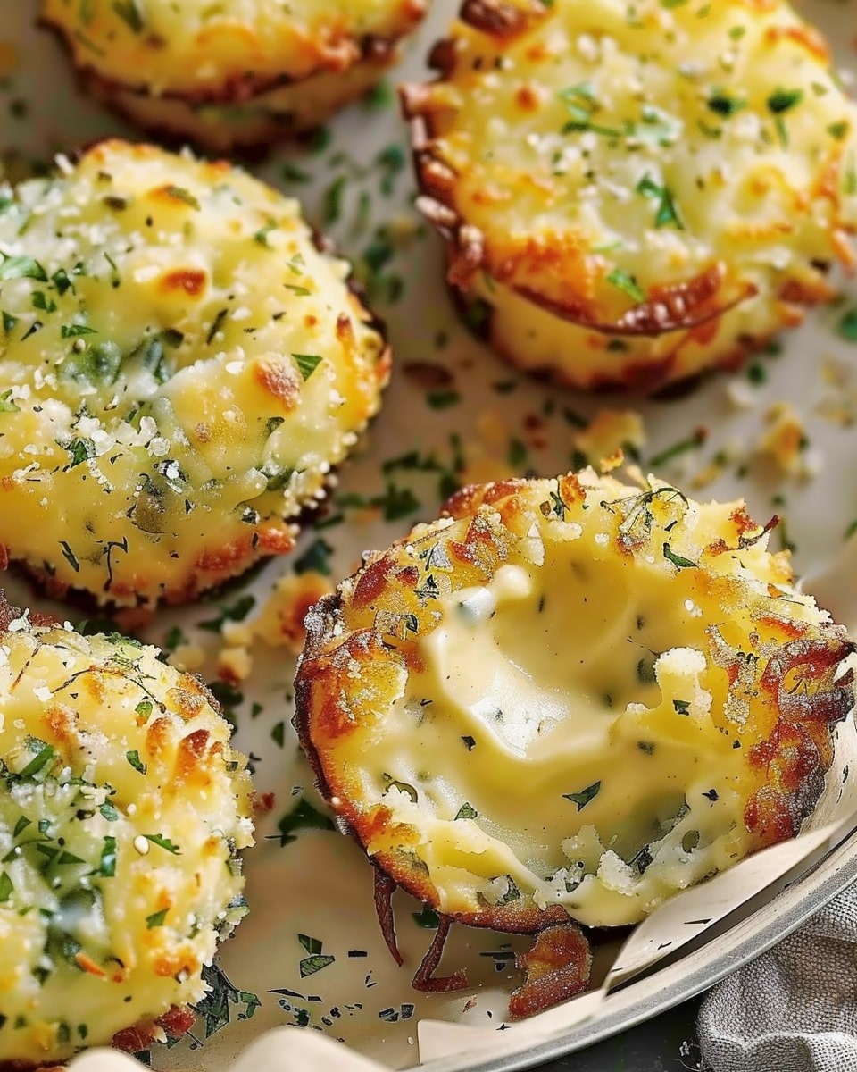 Crispy Cheesy Herb Bites with Creamy Dip