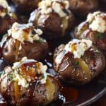 Crispy Smashed Potatoes with Whipped Feta and Hot Honey Drizzle