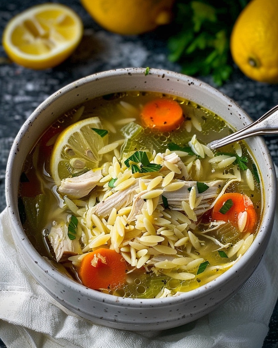 Crockpot Lemon Chicken Orzo Soup with 36g Protein per Serving
