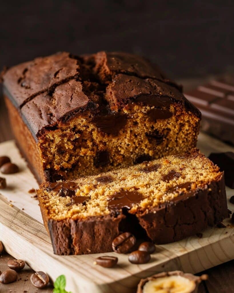 Dark Chocolate Espresso Banana Marble Bread