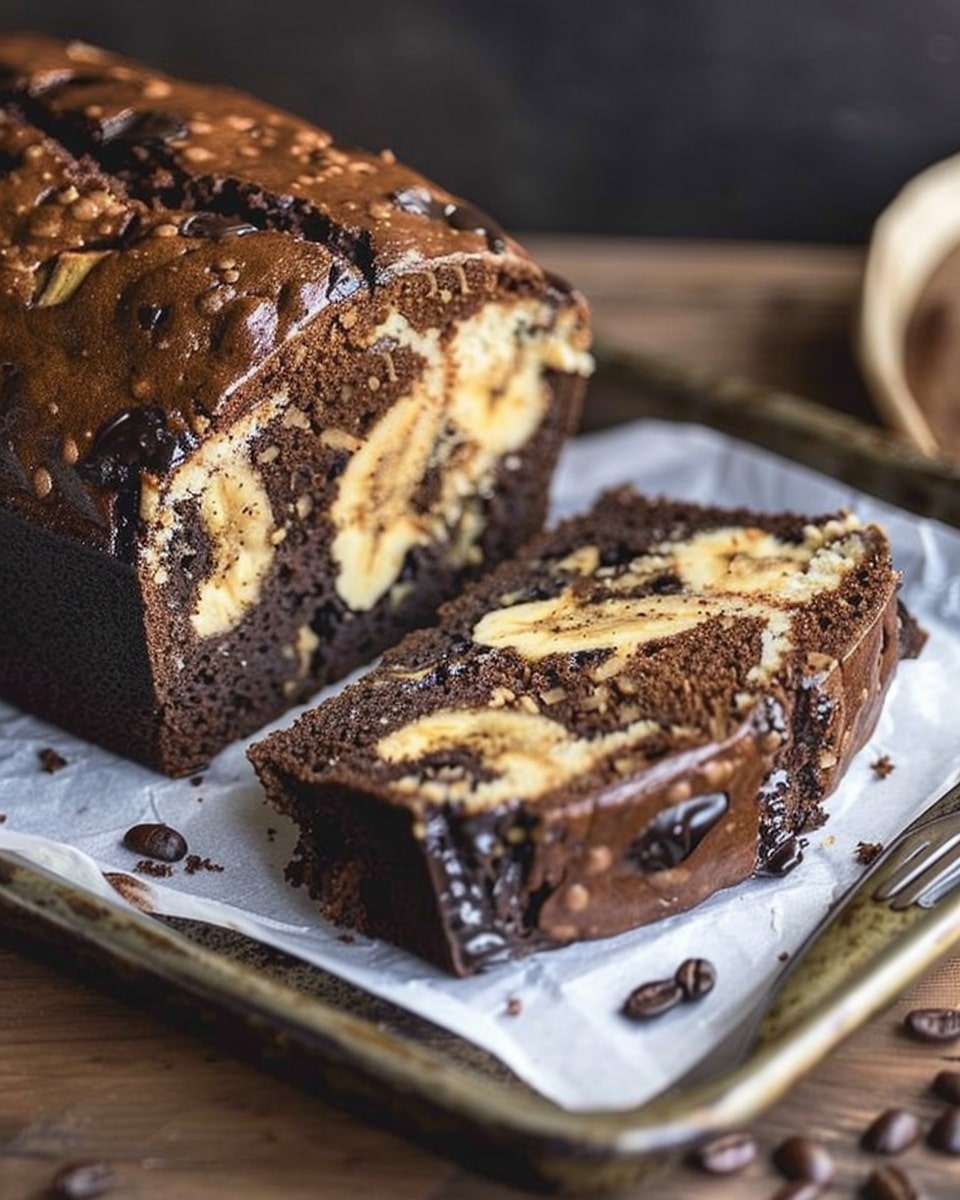 Dark Chocolate Espresso Banana Marble Bread