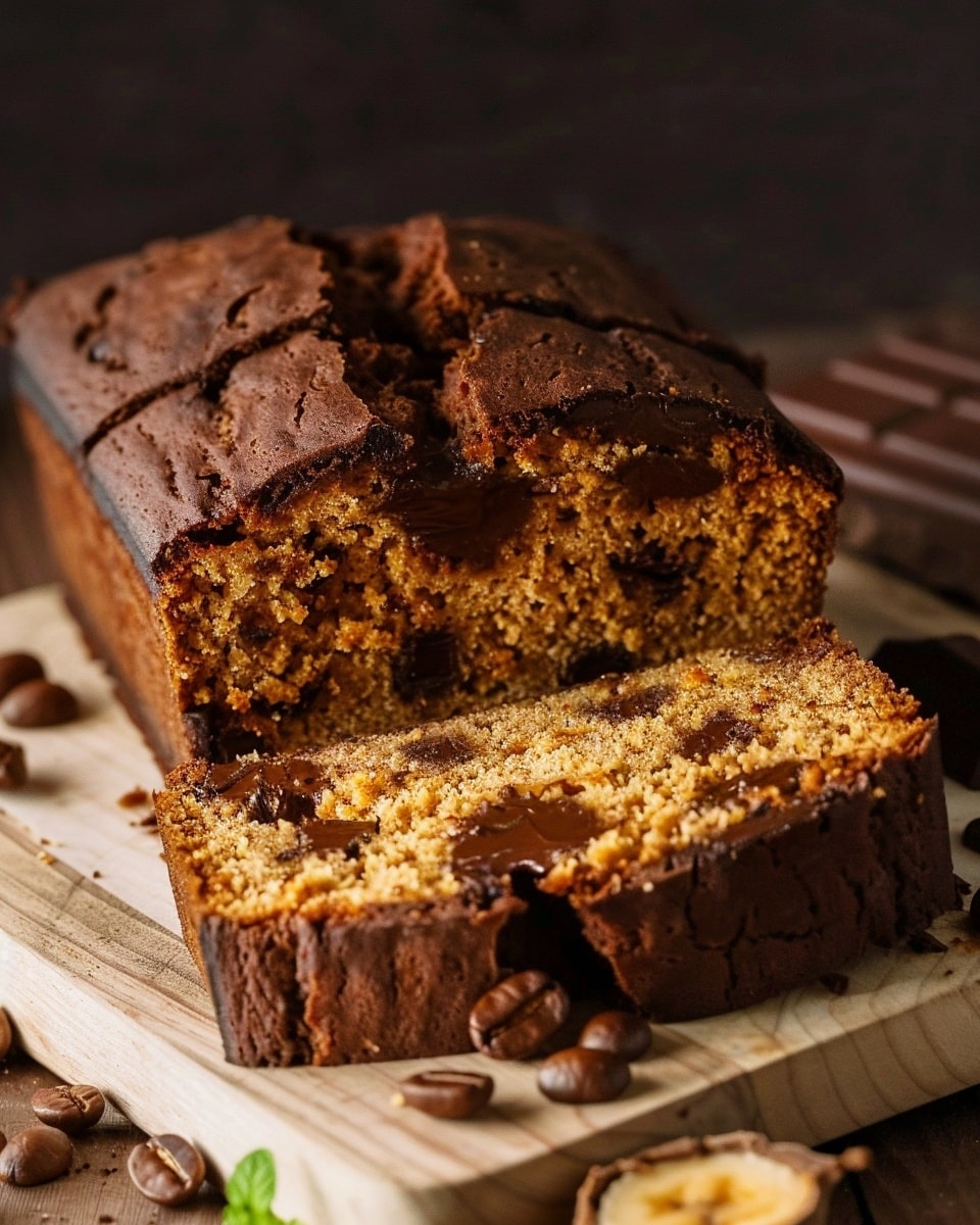 Dark Chocolate Espresso Banana Marble Bread
