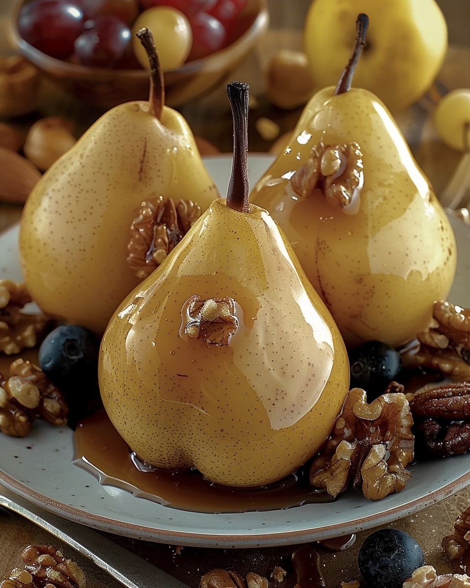 Baked Pears with Berries and Honey
