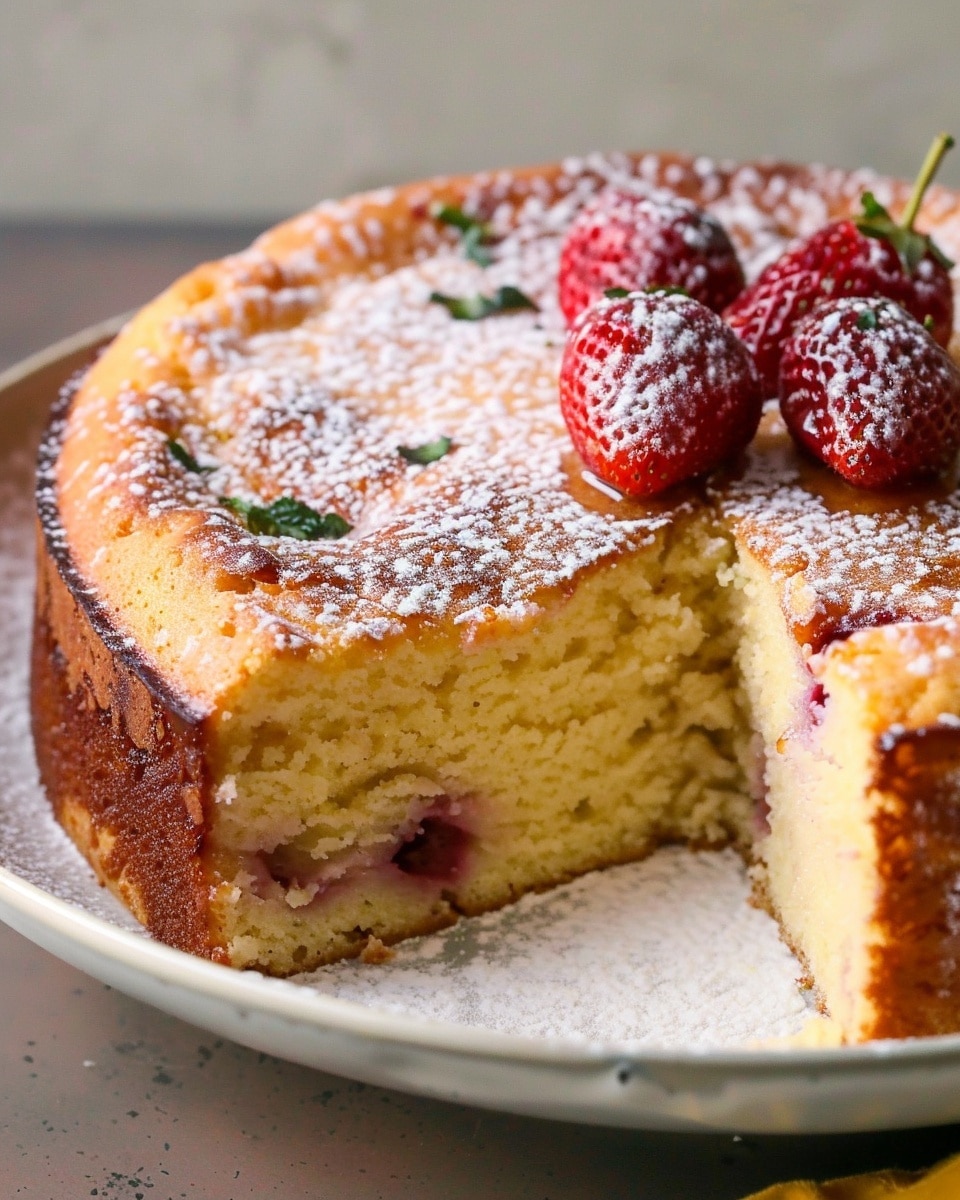 Flourless Protein Cake with Strawberries