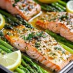 Garlic Butter Salmon + Asparagus Foil Pack