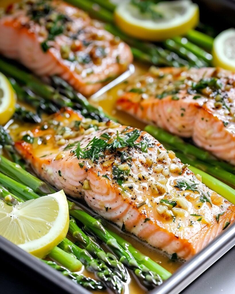Garlic Butter Salmon + Asparagus Foil Pack