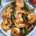 Garlic Butter Shrimp & Roasted Veggies Bowl