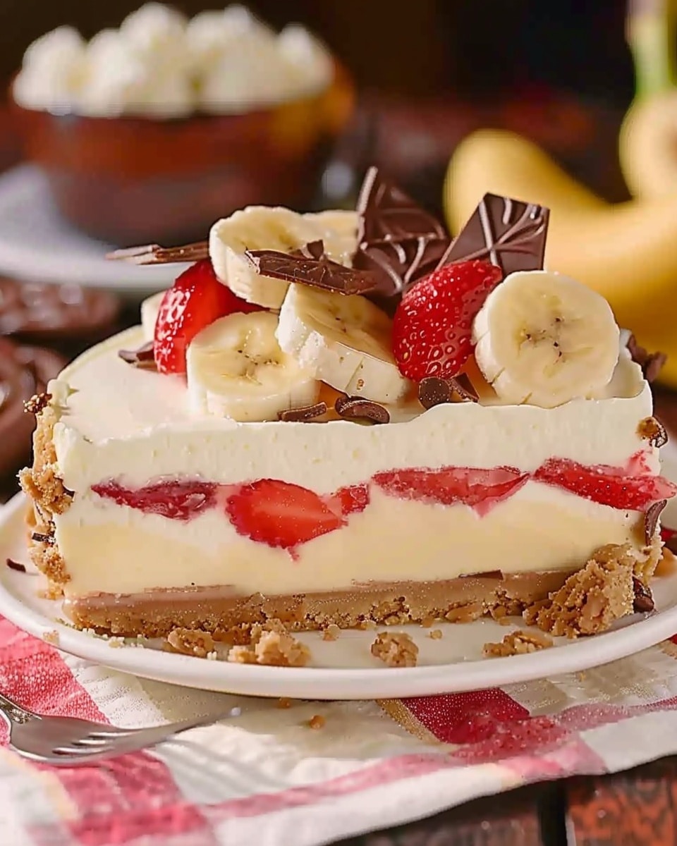 Heavenly No-Bake Banana Split Cheesecake
