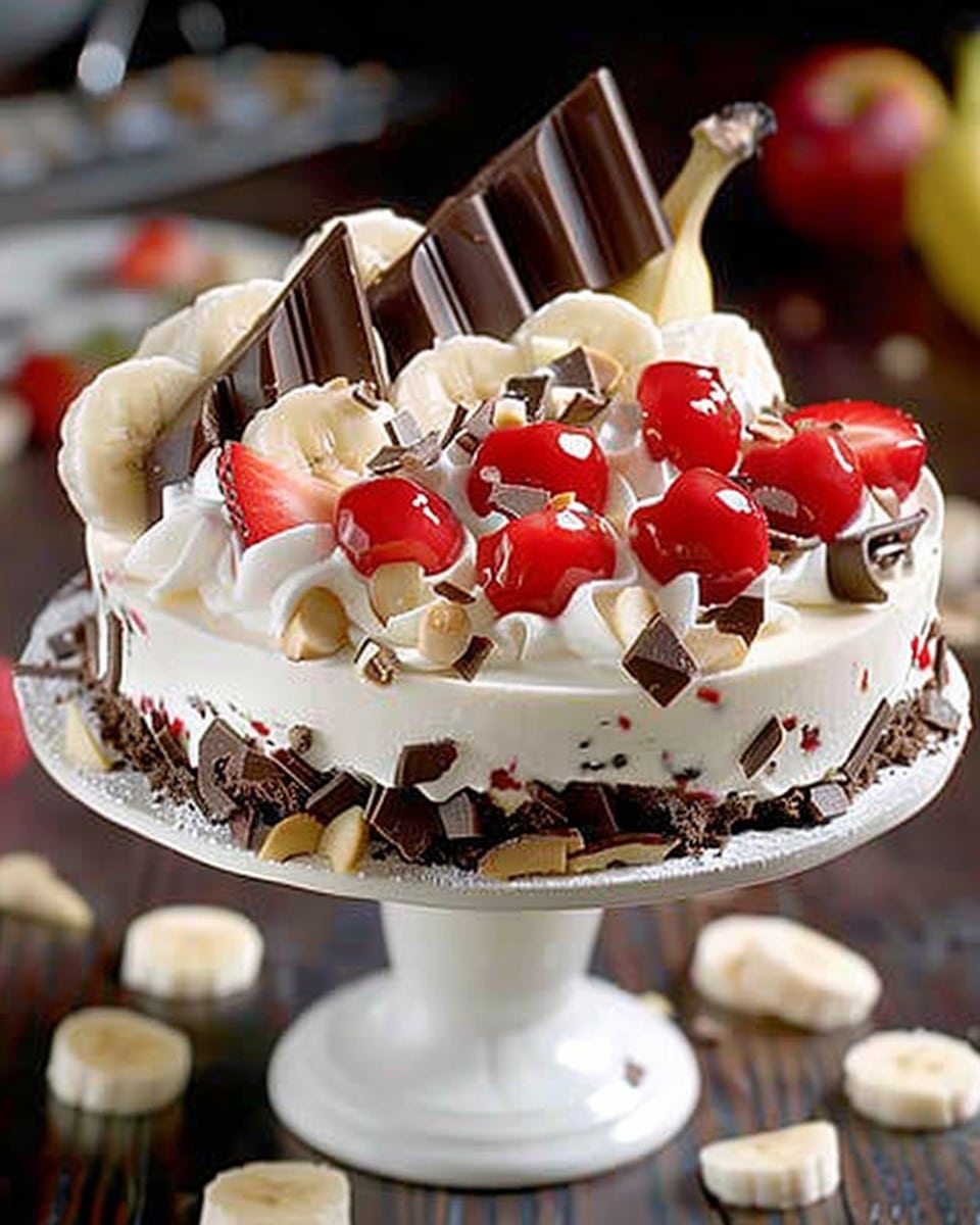 Heavenly No-Bake Banana Split Cheesecake