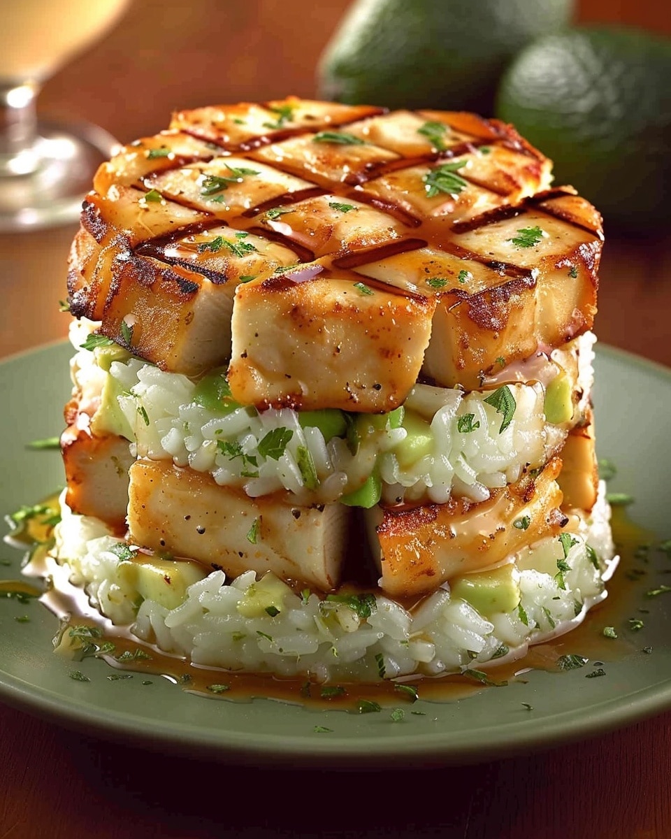 Honey Lime Chicken & Avocado Rice Stack